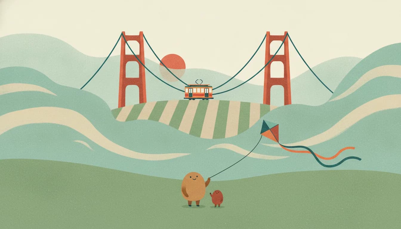 Illustrated San Francisco vignette