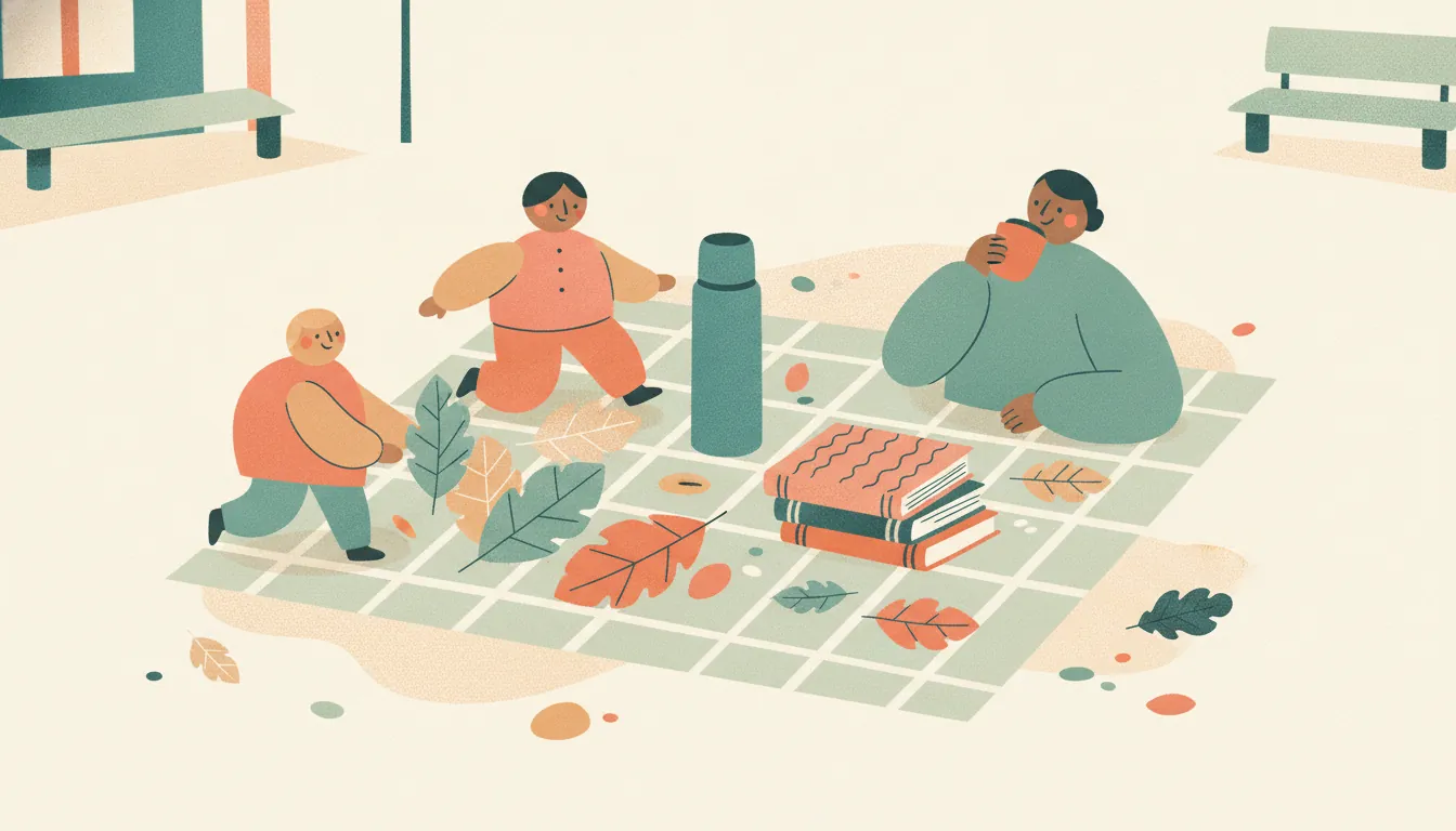 Illustration of a family picnic that costs nothing