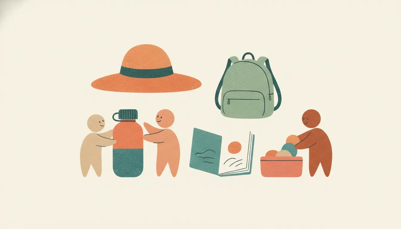 Illustration of generic family outing gear